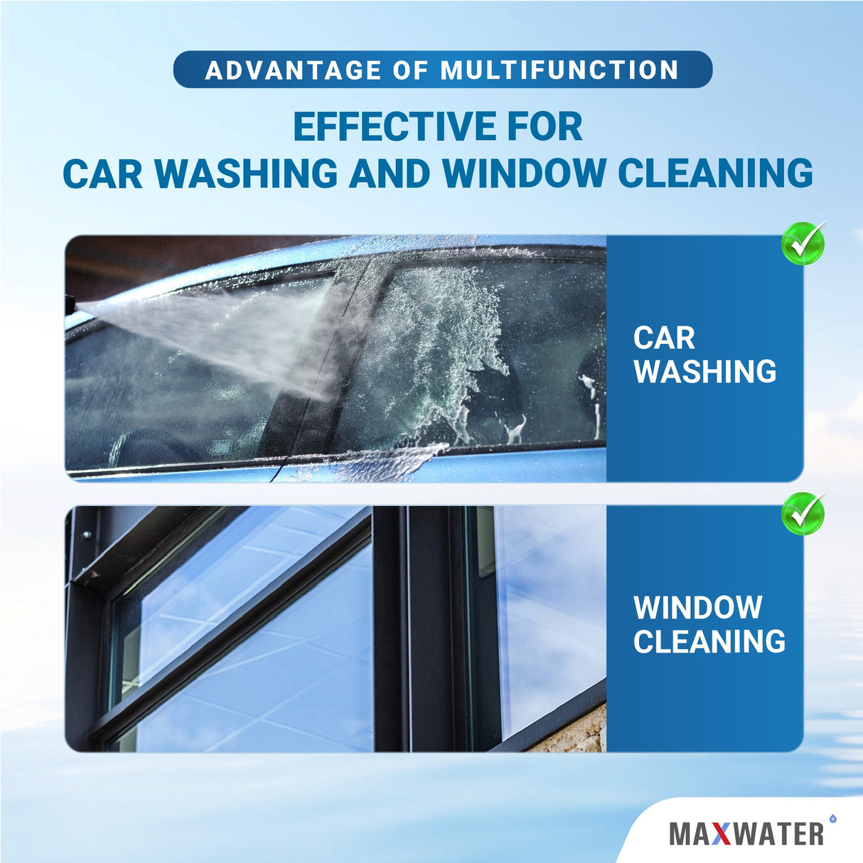 window cleaning and car wash filter for home
