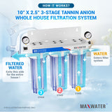 Advanced Anion Resin Water Filtration, 10” x 2.5" Size