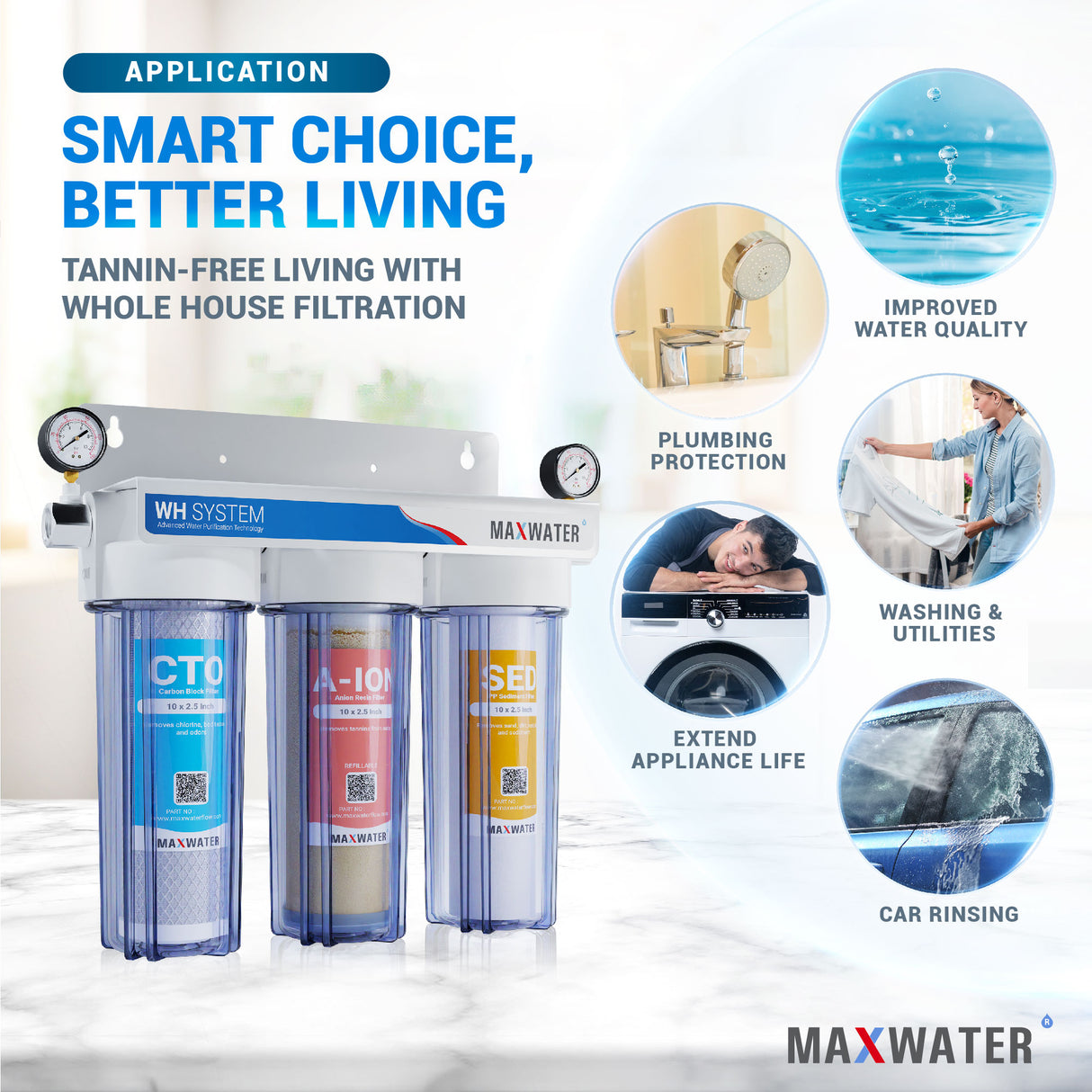 Effective Tannin Reduction with 10” x 2.5" Whole House Filter