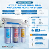 10” x 2.5" Whole House Water Filtration for Tannin Reduction