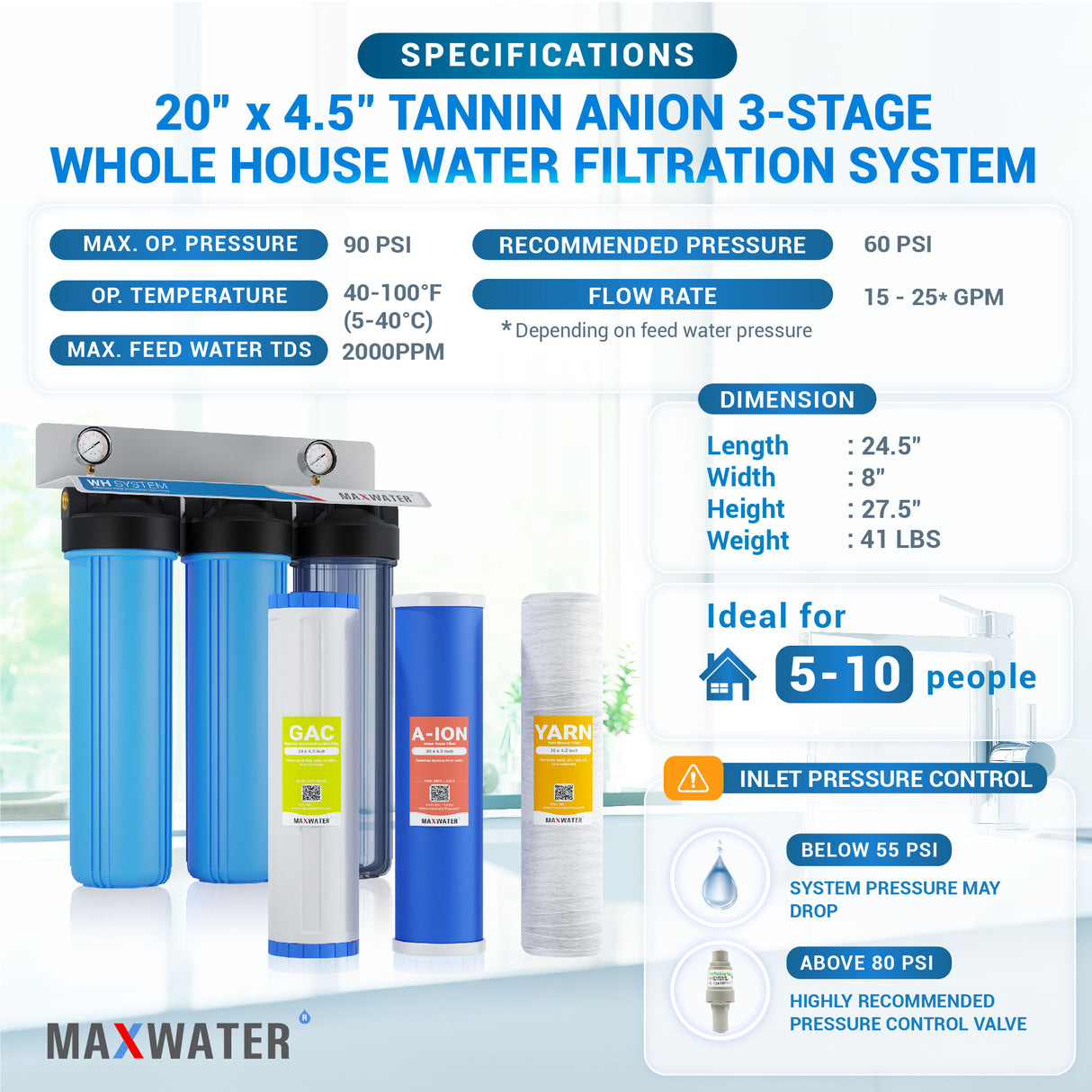tannin removal system from water