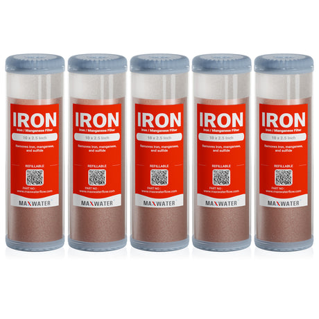 Iron/Manganese Reduction Filter Cartridge (Refillable) for Whole House System, Size - 10" x 2.5"