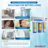 Compact 3-Stage Water Softening System, 10” x 2.5" Size
