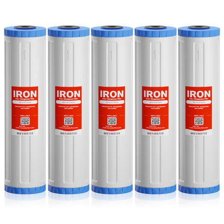 Iron/Manganese Reduction Filter Cartridge (Refillable) for Whole House System, Size - 20" x 4.5"