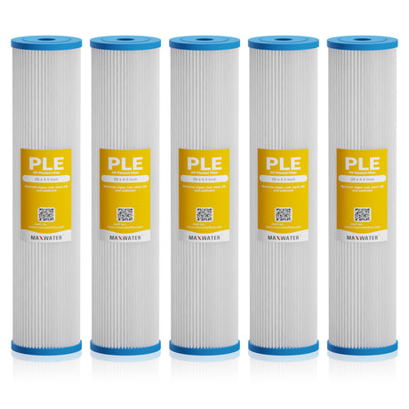 Pleated Filter Cartridge (Reusable) for Whole House System, Size - 20" x 4.5"