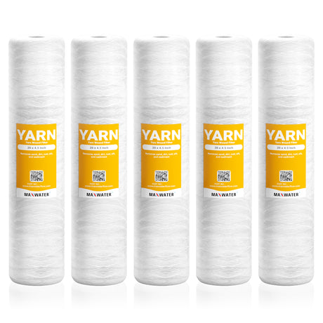 Yarn-Wound Water Filter Cartridge for Whole House System, Size - 20"x4.5"