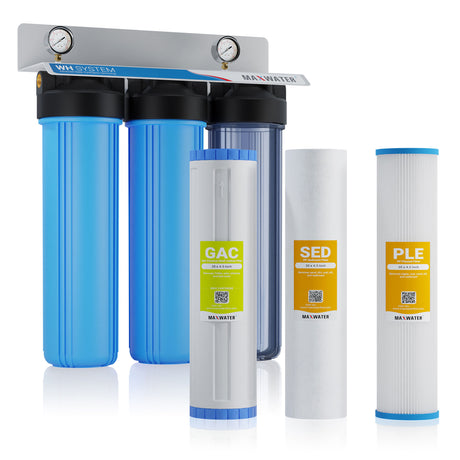 Whole house water filter: Pleated, Sediment, GAC - thorough purification.