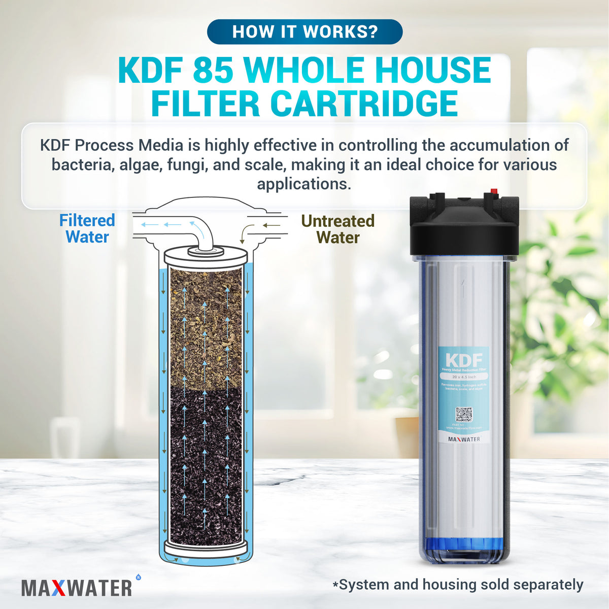 KDF 85 (Carbon, iron and hydrogen sulfide) Whole House Filter Cartridge ...