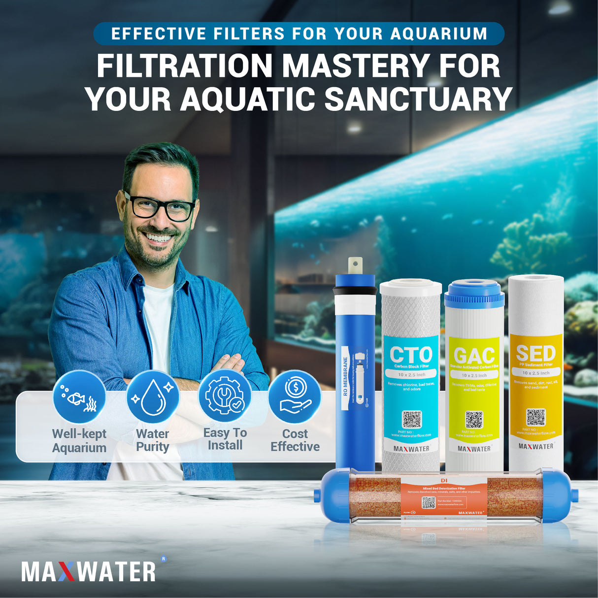 Replacement Filter Cartridges for Aquarium System