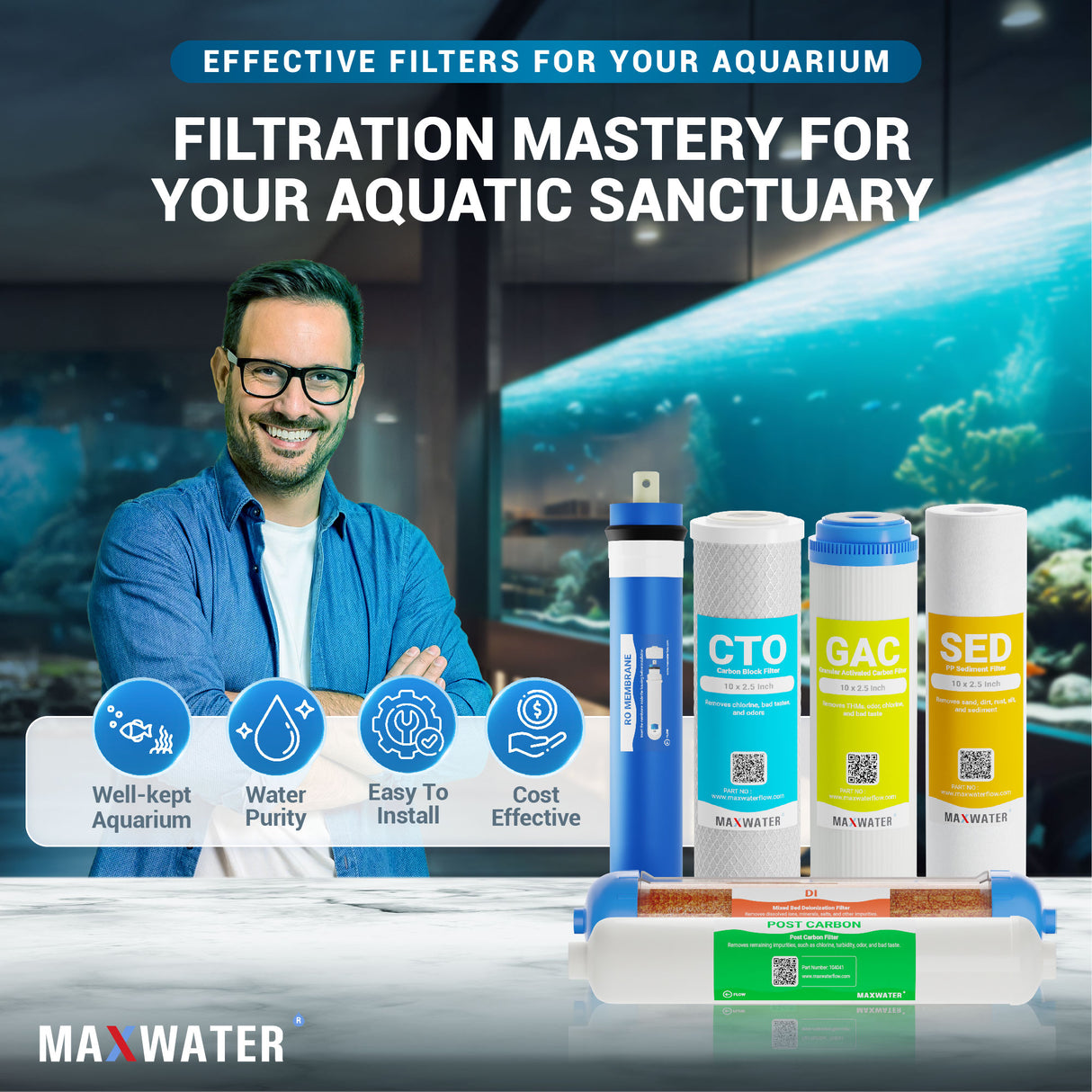 Replacement Filter Cartridges for Aquarium System