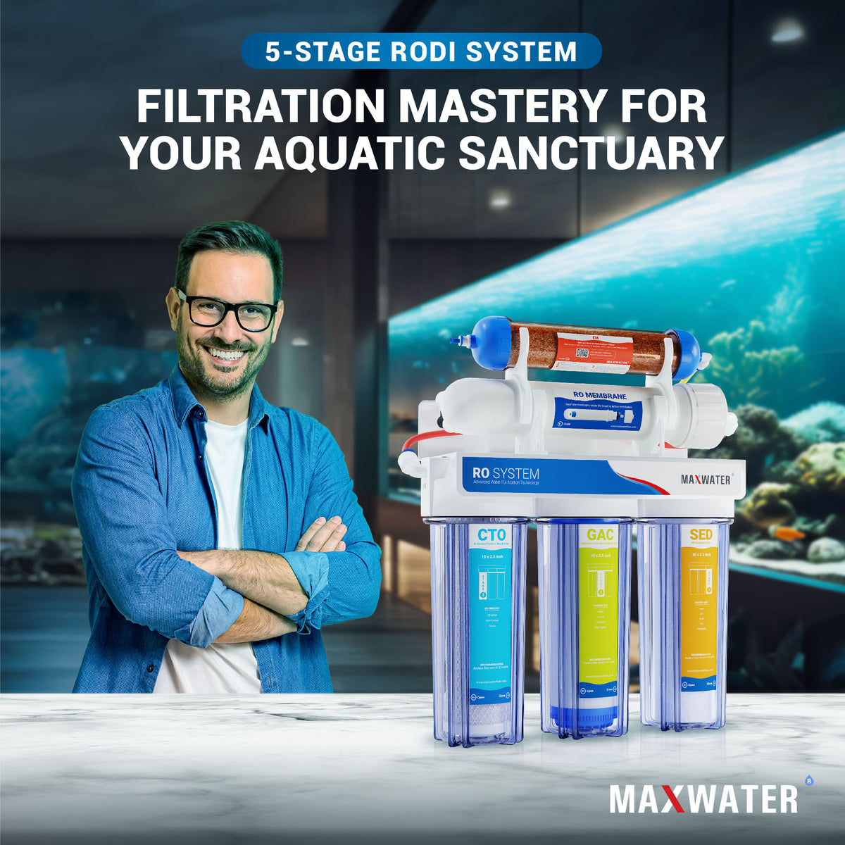 Red Blue Rodi Aquarium RODI System – Blue Max Water